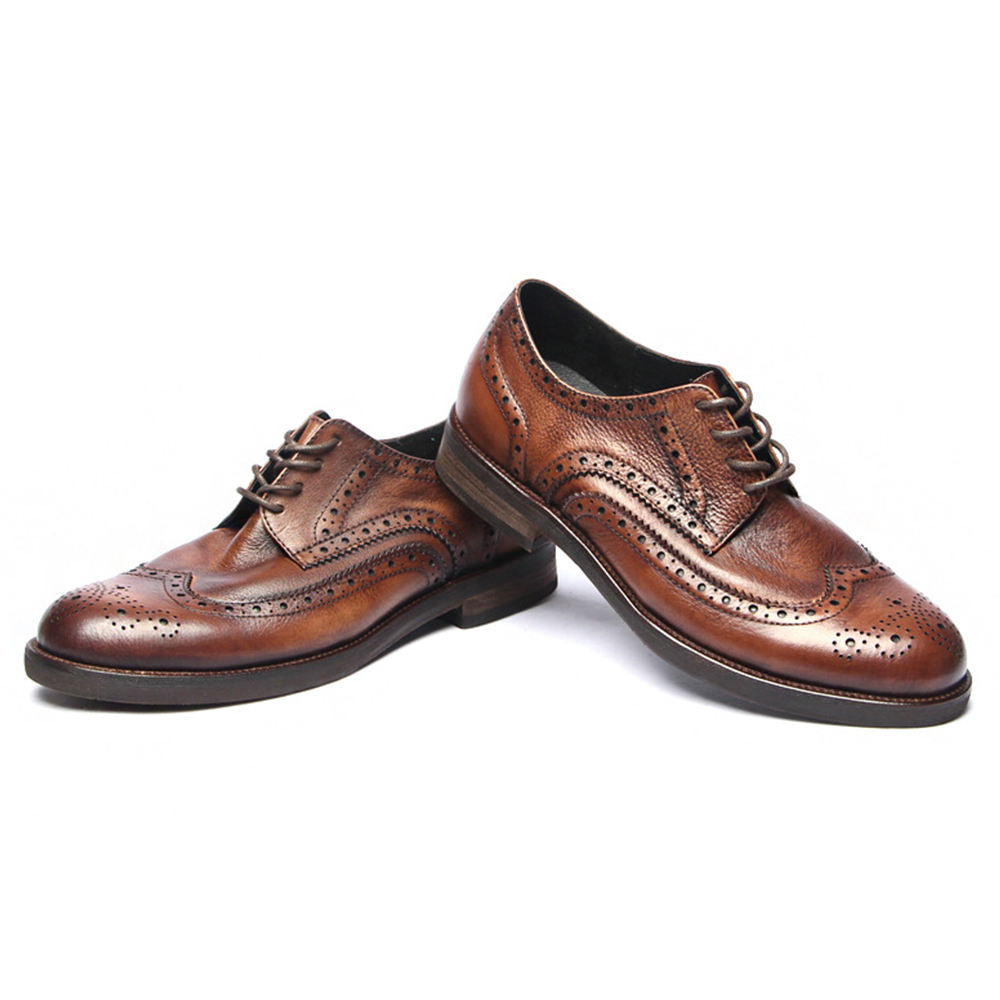 Handmade Men's Leather Wingtip Brogues