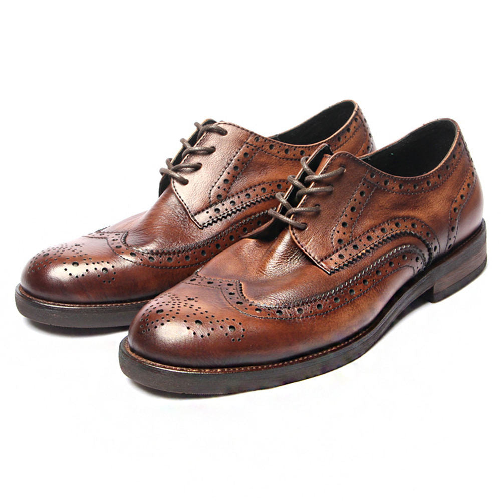 Handmade Men's Leather Wingtip Brogues