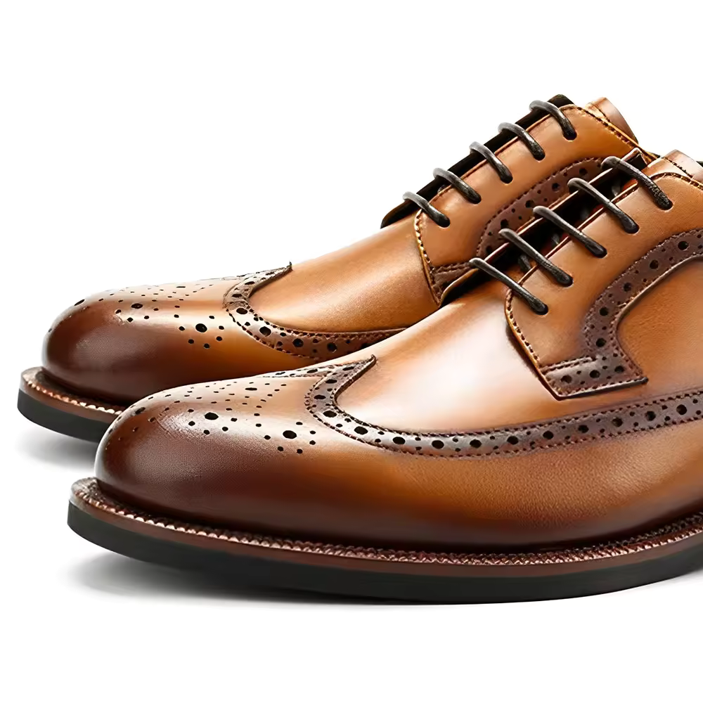 Handmade Men's Leather Wingtip Oxford Dress Shoes