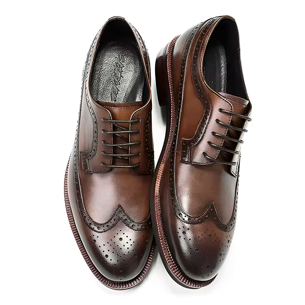 Handmade Men's Leather Wingtip Oxford Dress Shoes