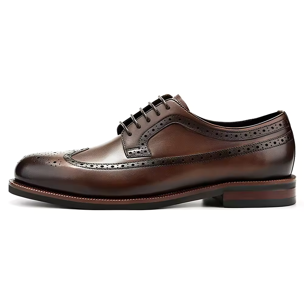 Handmade Men's Leather Wingtip Oxford Dress Shoes