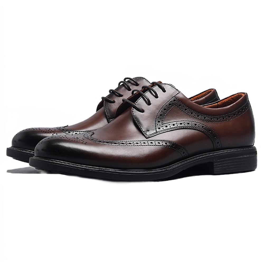 Handmade Men's Leather Wingtip Oxfords Dress Shoes