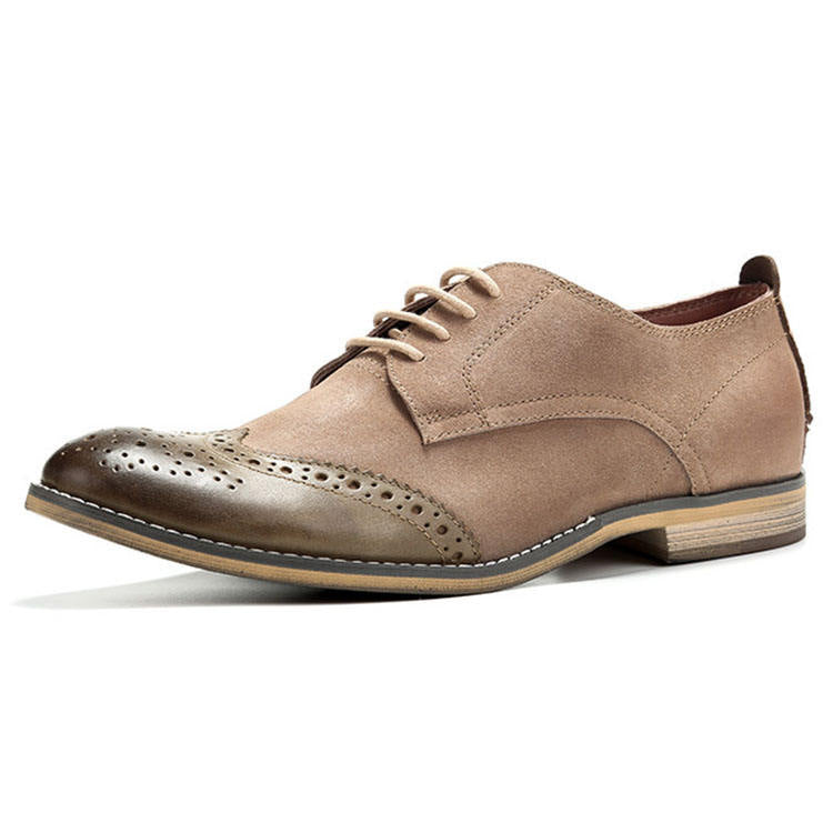 Handmade Men's Leather Wingtip Oxfords Shoes