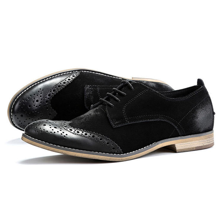 Handmade Men's Leather Wingtip Oxfords Shoes