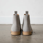 Handmade Mens Light Gray Suede Chelsea boots, Men Casual wear ankle boots - back-view