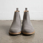Handmade Mens Light Gray Suede Chelsea boots, Men Casual wear ankle boots - front-view
