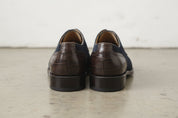 Handmade Mens Oxfords Two tone Formal Shoes, Men leather and suede shoes - back-view