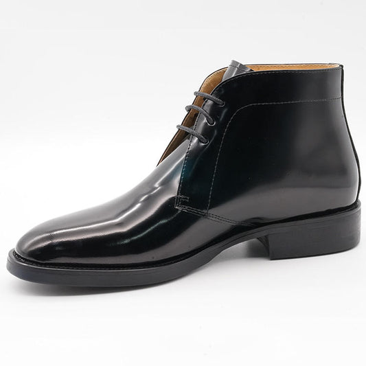 Handmade Men's Patent Cow Leather Formal Boots