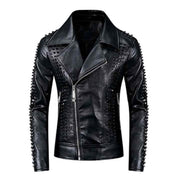 Punk Handmade Men's Studded Leather Jacket,rock Style Leather Jacket