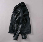Punk Handmade Men's Studded Leather Jacket,rock Style Leather Jacket