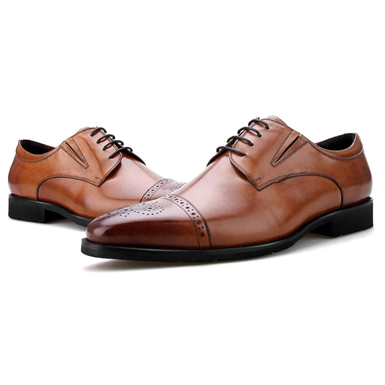 Handmade Men's Full Grain Leather Derby Shoes