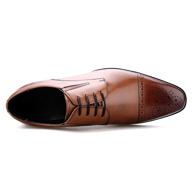 Handmade Men's Full Grain Leather Derby Shoes