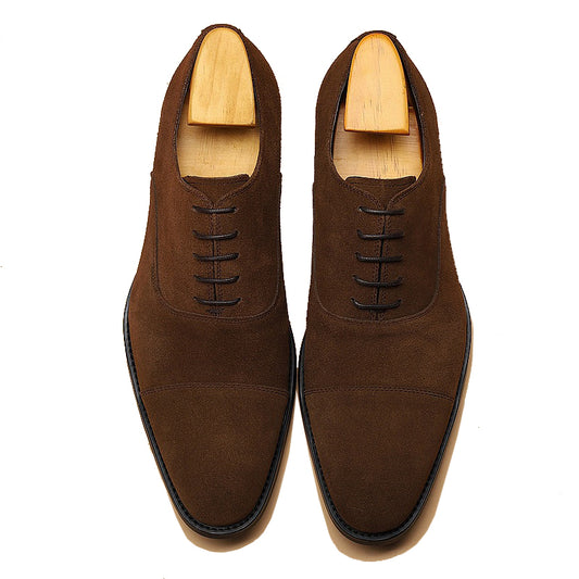 Handmade Men's Leather Suede Oxford Dress Shoes