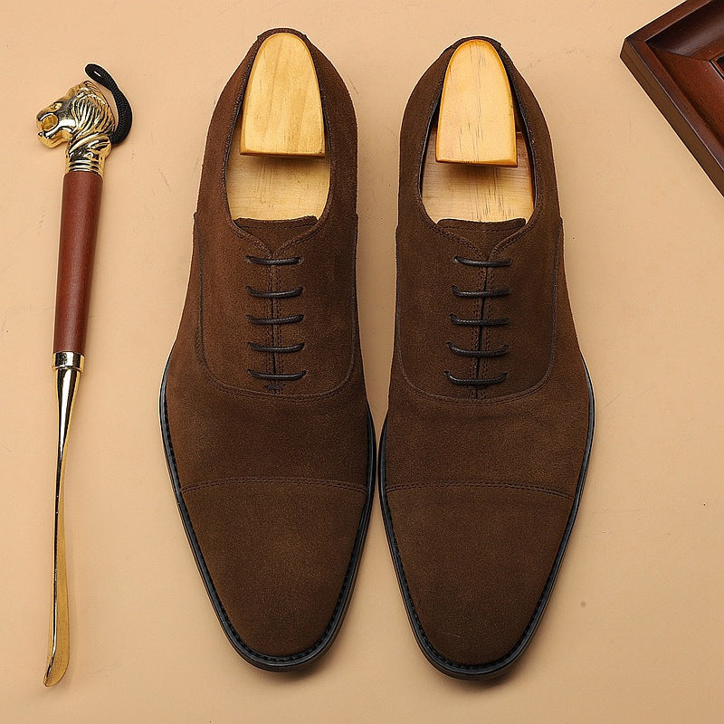 Handmade Men's Leather Suede Oxford Dress Shoes