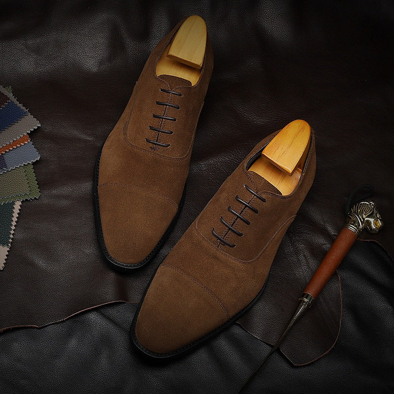 Handmade Men's Leather Suede Oxford Dress Shoes