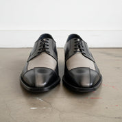 Handmade Mens Three tone Derby dress shoes, Men leather formal derby shoes - front-view