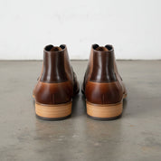 Handmade Mens Triple tone Chukka boots, Men Square toe Lace up dress boots. - back-view