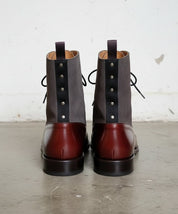 Handmade Mens Two tone ankle boots, Men lace up dress boot, Ankle high boot - back-view
