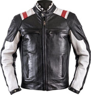 Men's Two-Tone Leather Biker Jacket