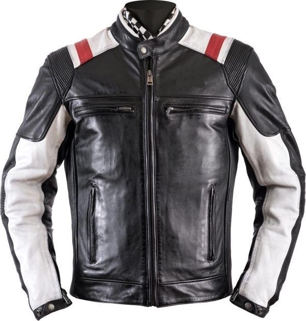 Men's Two-Tone Leather Biker Jacket