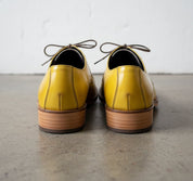 Handmade Mens Two tone Derby dress shoes, Men leather formal derby shoes - back-view