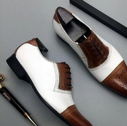 Handmade Mens Two tone formal shoes, Men Spectator Shoes, Pointed toe shoes