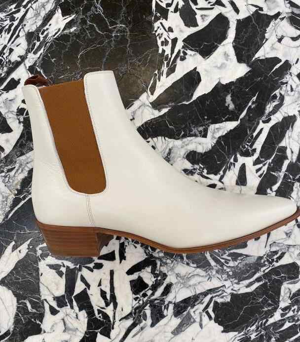 Handmade Mens White Leather Classic Chelsea Boots, men white leather boots