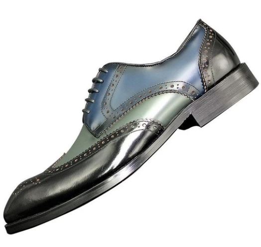Men's Wing Tip Brogue Lace Up Leather Shoes - Image 3