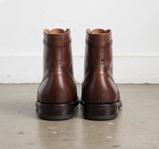 Handmade Mens Wing tip brogue Lace up Dress boot, Men brown high ankle boot - back-view