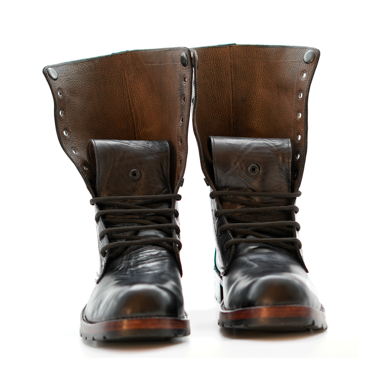 Handcrafted Men's Full-Grain Leather Lace-Up Ankle Boots - Image 2