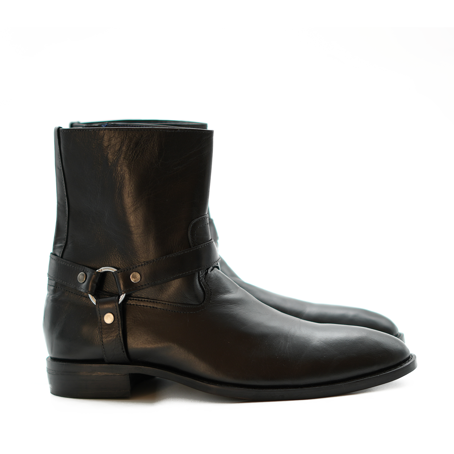 Handmade Plain-Toe Chelsea Zipper Full-Grain Leather Men’s Ankle Boots