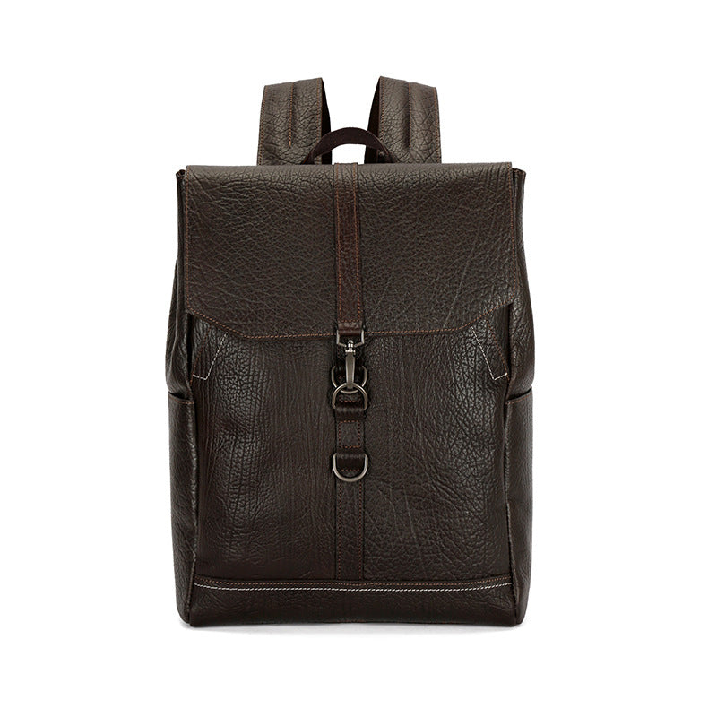 Handmade Retro Full-Grain Leather Business Laptop Backpack for Men