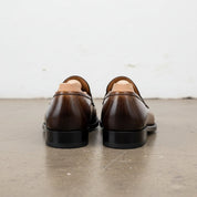 Handmade Tan brown Leather Men's shoes, Leather moccasins Loafer shoes - back-view