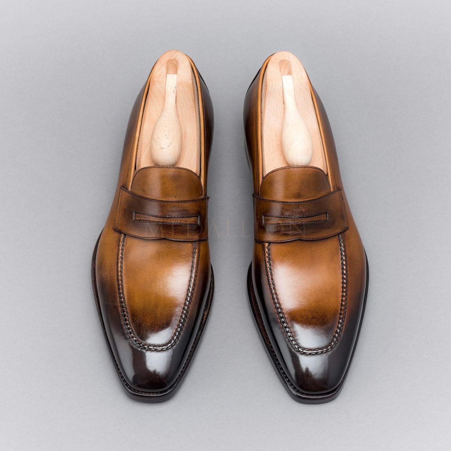 Handmade Tan brown Leather Men's shoes, Leather moccasins Loafer shoes