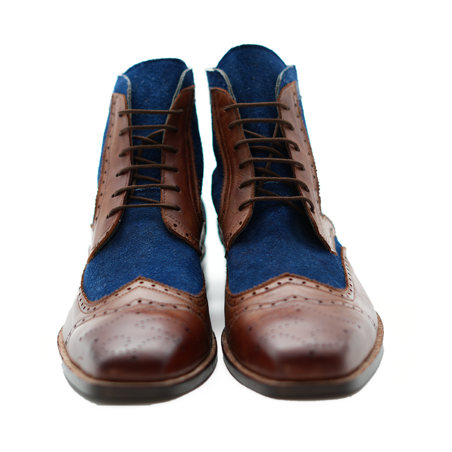 Handmade Wingtip Brogue Lace -Up Full-Grain Leather Men’s Ankle Boots