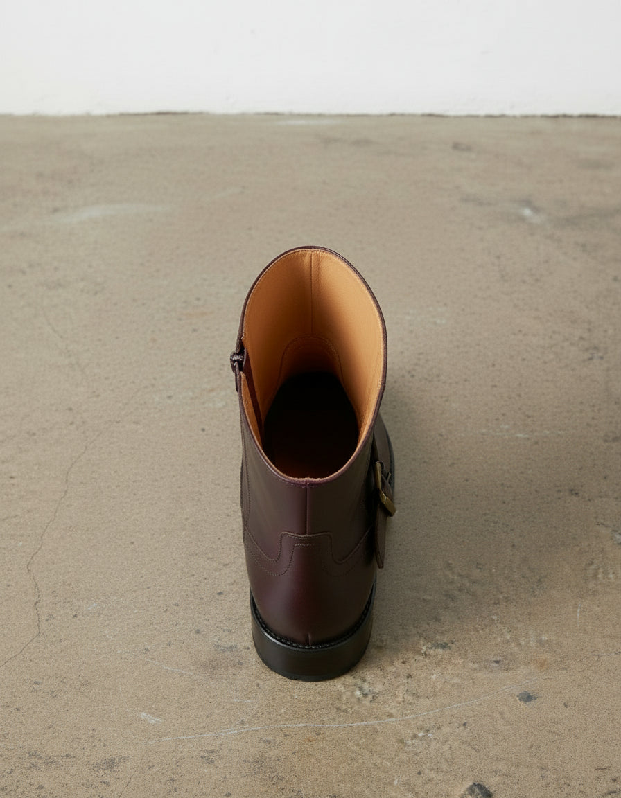 interior-view - Women's Handmade Burgundy Artisan Moto Leather Ankle Boots