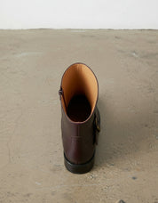 interior-view - Women's Handmade Burgundy Artisan Moto Leather Ankle Boots