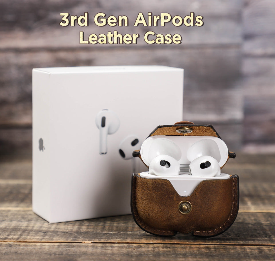 Leather 2 in 1 Portable Earphone Case and Keychain For Airpods 3rd Gen