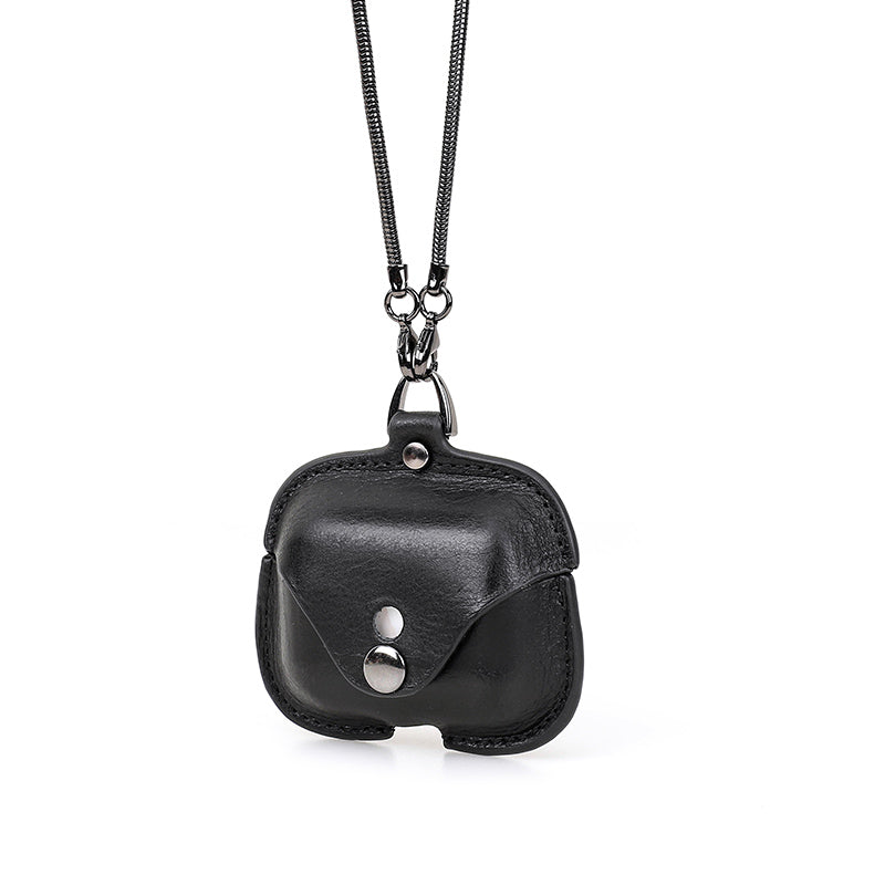 Leather AirPods Pro 3 Earphone Case Cover With A Necklace Hook