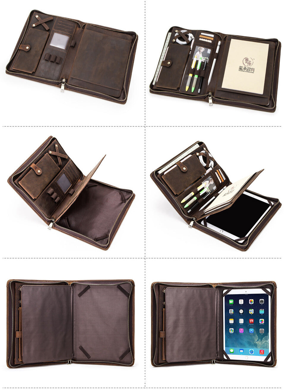 Leather Padfolio Tablet Case for iPad 9.7", iPad Pro 10.2", and iPad Pro 10