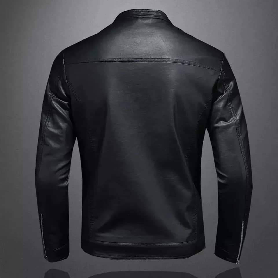 Handmade Made to Order Men Black Slim Fit Leather Jacket, Black Biker Jacket for Men - Image 2