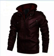 Maroon Leather Fashion Jacket for Men, Winter Leather Apparel