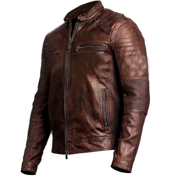 Men Antique brown leather jacket, Biker leather jackets for men