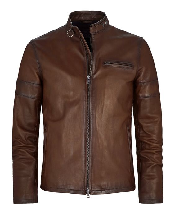 Men Antique Brown Racers Cafe Leather Jacket, Biker Leather Jackets