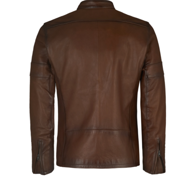 Men Antique Brown Racers Cafe Leather Jacket, Biker Leather Jackets