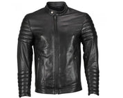Slim Fit Black Motorcycle Leather Jacket