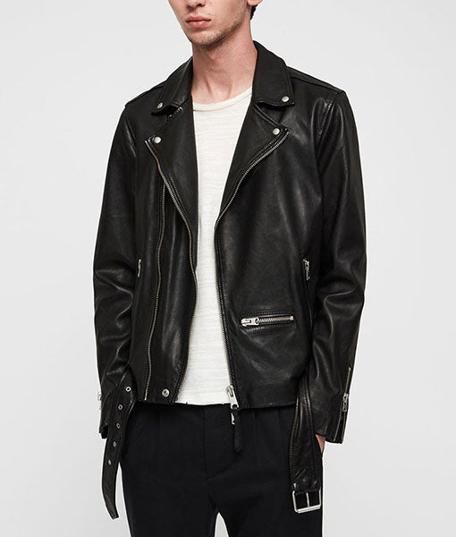 Handmade Men Black Biker Leather Jacket, Men Motorcycle Jacket, Biker Jacket for Men