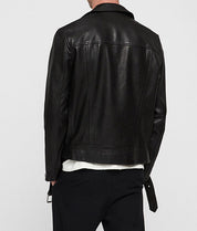 Handmade Men Black Biker Leather Jacket, Men Motorcycle Jacket, Biker Jacket for Men - Image 2