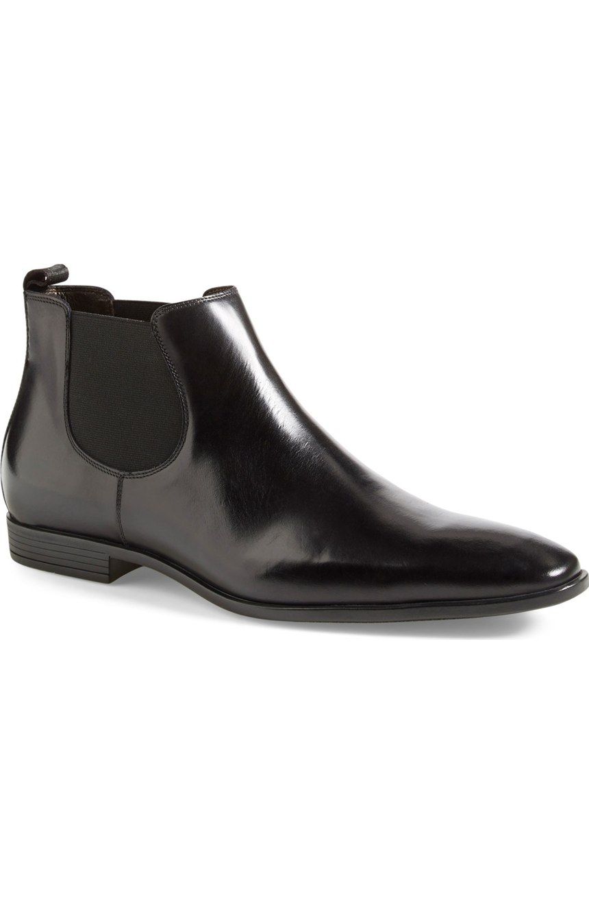 Men Black Chelsea Leather Boot, Ankle Boot, Formal Boot, Mens Boot