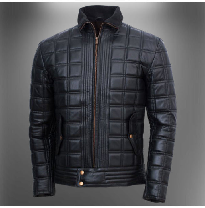 Men's Black Lamb Skin Biker Jacket